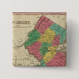 New Jersey 3 Vierkante Button 5,1 Cm