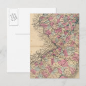 New Jersey Atlas-kaart Briefkaart (Voorkant / Achterkant)