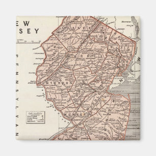 New Jersey Atlas Map Magneet
