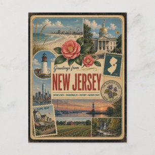 New Jersey authentieke vintage stijl ansichtkaart Briefkaart