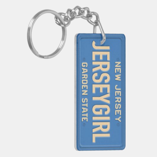 New Jersey Autonummerplaat Aangepaste Sleutelhange Sleutelhanger (Voorkant Links)