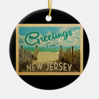 New Jersey Beach Ornament Vintage Travel