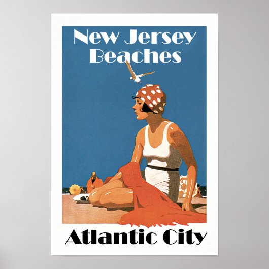 New Jersey Beaches ~ Atlantic City Poster (Voorkant)