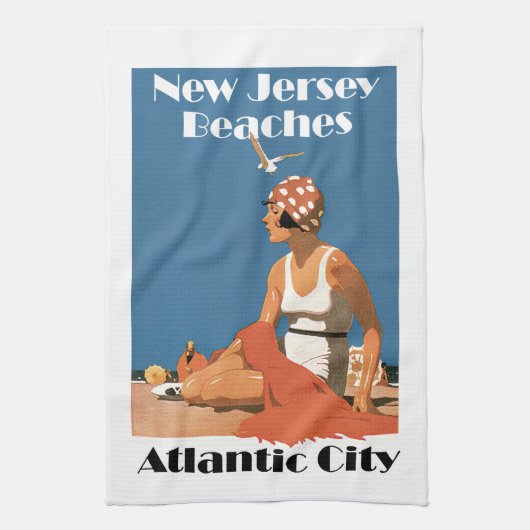 New Jersey Beaches ~ Atlantic City Theedoek (Verticaal)