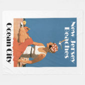 New Jersey Beaches ~ Ocean City Fleece Deken (Voorkant (Horizontaal))