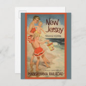 New Jersey Beaches Pennsylvania Railroad Briefkaart (Voorkant / Achterkant)