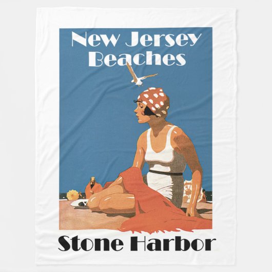 New Jersey Beaches ~ Stone Harbour Fleece Deken (Voorkant)