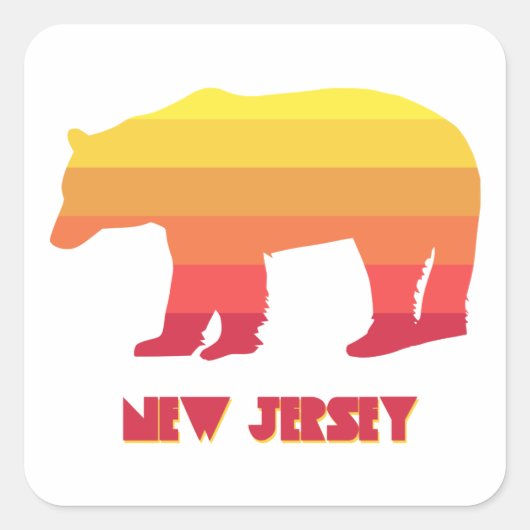 New Jersey Beer Rainbow Vierkante Sticker (Voorkant)