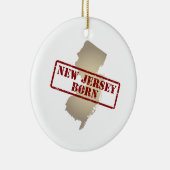 New Jersey Born - Stamp on Map Keramisch Ornament (Rechts)