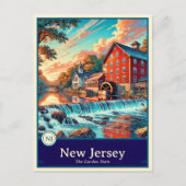 New Jersey | Carte postale ombragée style Anime (Devant)