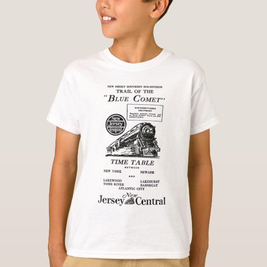 New Jersey Central Blue Comet Train T-shirt (Voorkant)