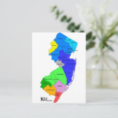 New Jersey County in Color Briefkaart (Staand voorkant)
