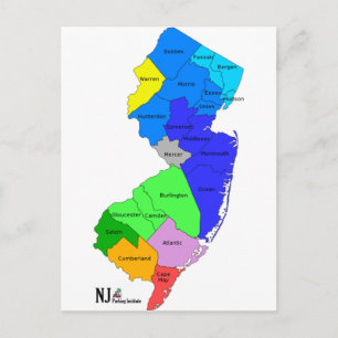 New Jersey County in Color Briefkaart
