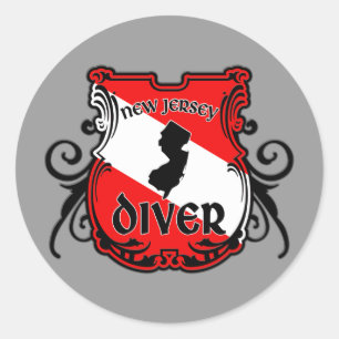 New Jersey Diver Ronde Sticker