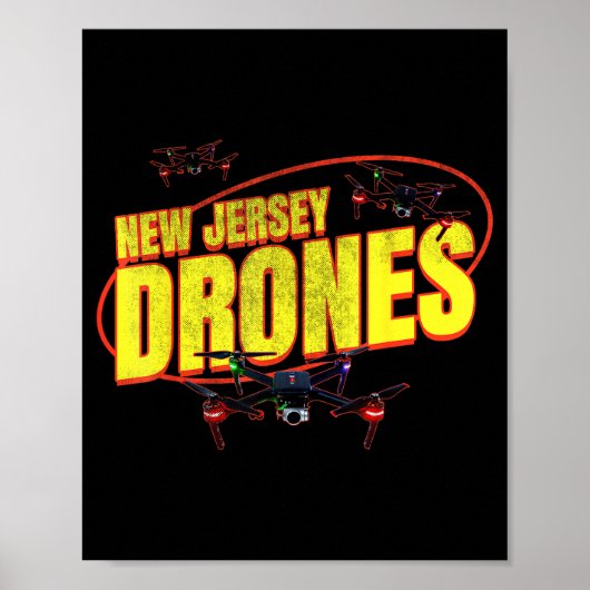 New Jersey Drones Funny Mystery Drones In New Jers Poster (Voorkant)
