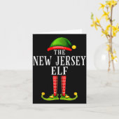New Jersey Elf Christmas Matching Family Group Pjs Kaart (Gele Bloem)