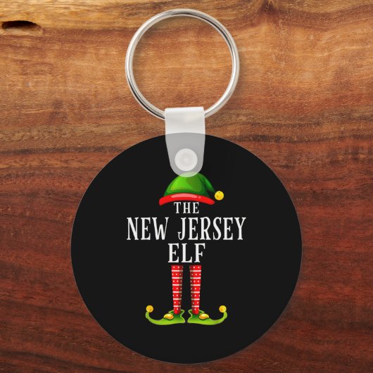 New Jersey Elf Christmas Matching Family Group Pjs Sleutelhanger (Voorkant)