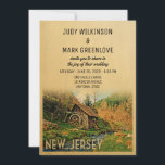 New Jersey Faire-part de mariage Rustic Cabine Mil<br><div class="desc">Faire-part de mariage rustique Vintage New Jersey bourré de tonnes de style rétro du milieu du siècle. Il dispose d'un paysage naturel boisé rustique avec un cabine en bois et un moulin à roue à eau, et d'un joli ruisseau ou une crique qui coule. Il est agrémenté d'arbres verts et...</div>