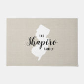 New Jersey Family Monogram State Doormat Deurmat (Voorkant)