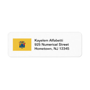New Jersey Flag Retour Adres Label