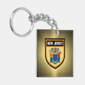 New Jersey Flag Sleutelhanger (Voorkant Links)