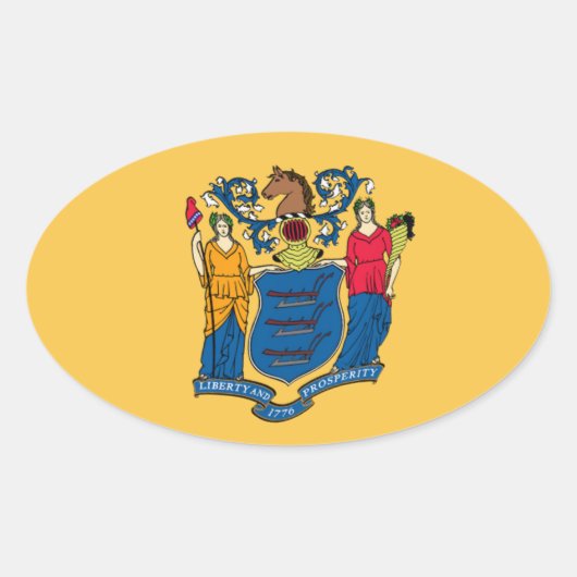 New Jersey Flag Sticker (Voorkant)