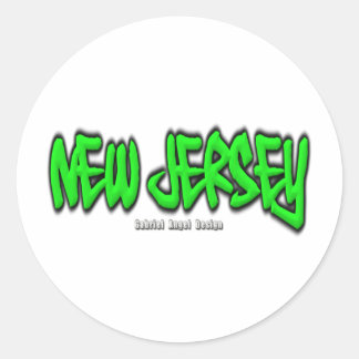 New Jersey Graffiti Ronde Sticker