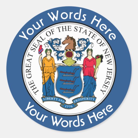 New Jersey Great Seal Custom Sticker (Voorkant)