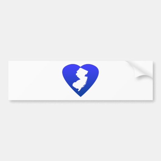 New Jersey hartblauw Bumpersticker (Voorkant)