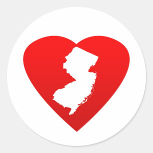 New Jersey Heart Ronde Sticker