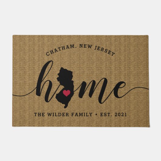 New Jersey Home State Personalized Deurmat (Voorkant)
