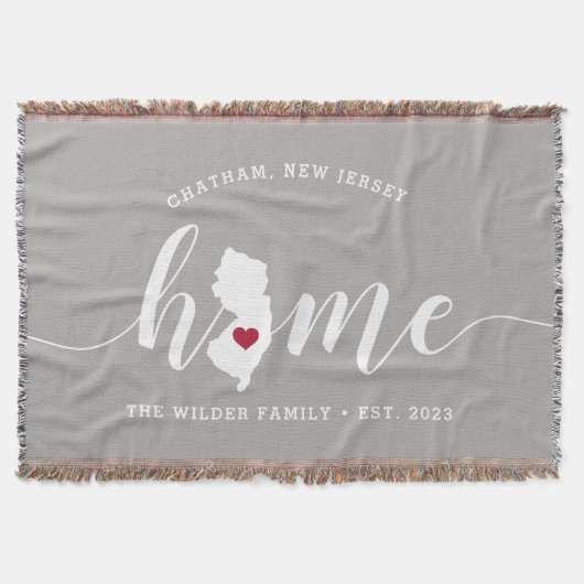 New Jersey Home State Personalized Rustic Deken (Voorkant)