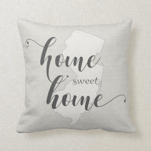 New Jersey - Home Sweet Home burlap-look Kussen