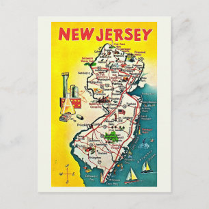 New Jersey Illustrée Carte Postale Ancienne