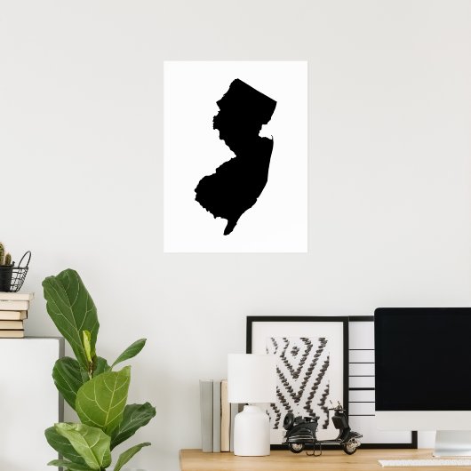 New Jersey in Black en White Poster (Thuiskantoor)