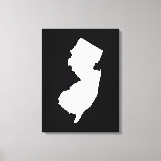 New Jersey in White en Black Canvas Afdruk (Voorkant)