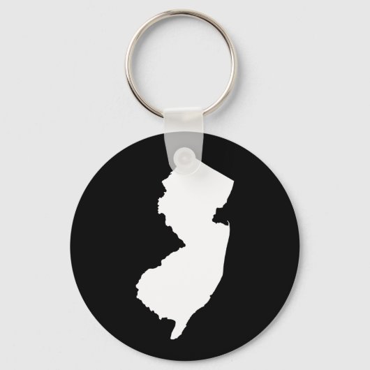 New Jersey in White en Black Sleutelhanger (Voorkant)
