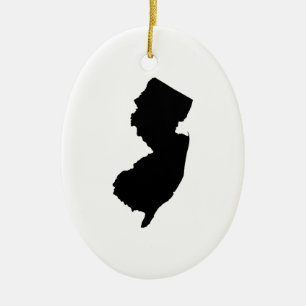 New Jersey in zwart en wit Keramisch Ornament