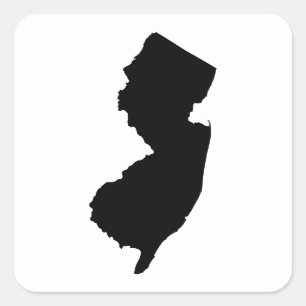 New Jersey in zwart en wit Vierkante Sticker