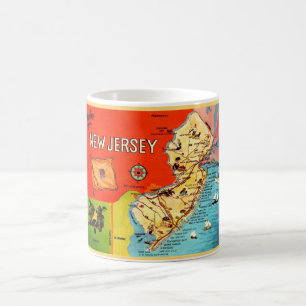 New Jersey Kleurrijke Kaart Mok