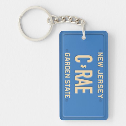New Jersey License Bord Custom Sleutelhanger CRAE (Voorkant)