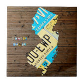 New Jersey License Bord Map Ceramic Tile V2 Tegeltje (Voorkant)