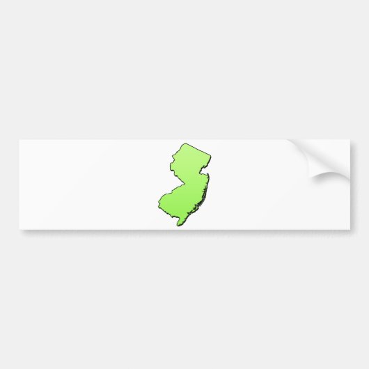 New Jersey Light Green Outline Bumpersticker (Voorkant)