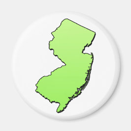 New Jersey Light Green Outline Magneet