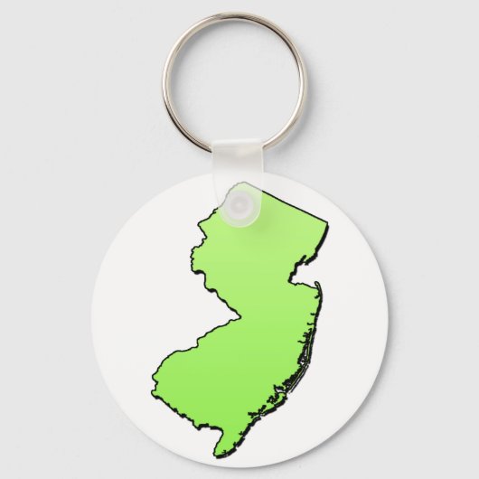 New Jersey Light Green Outline Sleutelhanger (Voorkant)