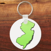 New Jersey Light Green Outline Sleutelhanger (Voorkant)