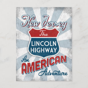 New Jersey Lincoln Highway America Briefkaart