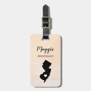 New Jersey Map Bagagelabel, Wedding Party Welcome Bagagelabel