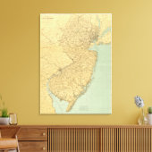 New Jersey Map Canvas Afdruk (Insitu (Woonkamer))