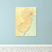 New Jersey Map Canvas Afdruk (Insitu (Houten vloer))